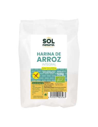 Harina de arroz integral sin gluten bio 500g Sol Natural